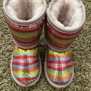 UGG kids sequenced rainbow boots. Size 9 toddler